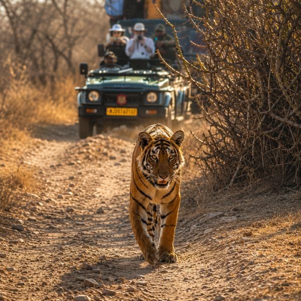 Dry forest landscape in Ranthambore